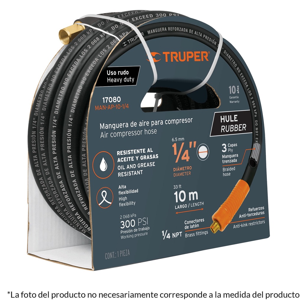TRUPER MANGUERA PARA ALTA PRESION, 7.5 MTS, 3/8"