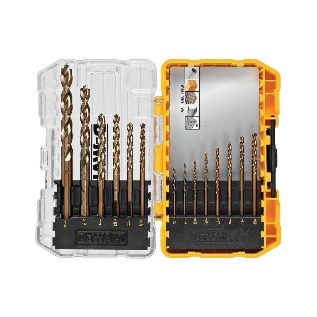 DEWALT JGO BROCAS AV 14PZ     1/16"-3/8" COBALTO