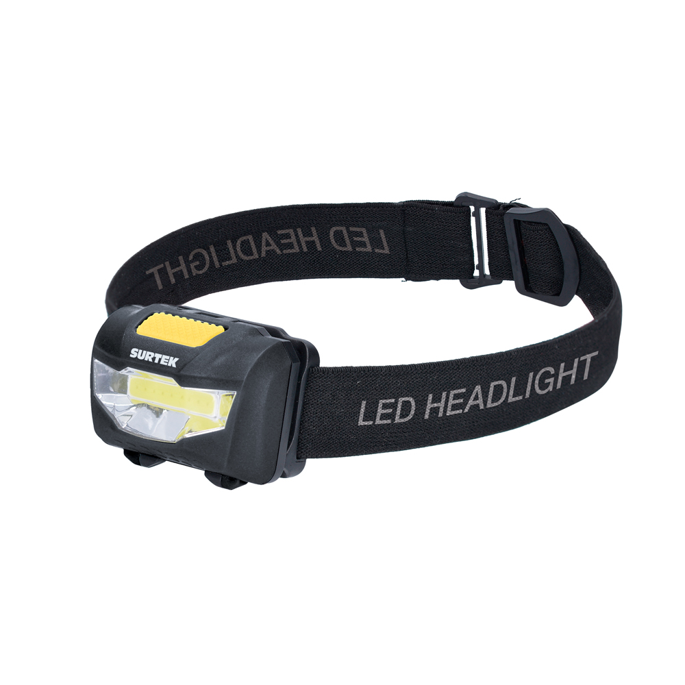 SURTEK LINTERNA P/CABEZA 135906 10M LED 1 COB 3 FUNC 3AAA
