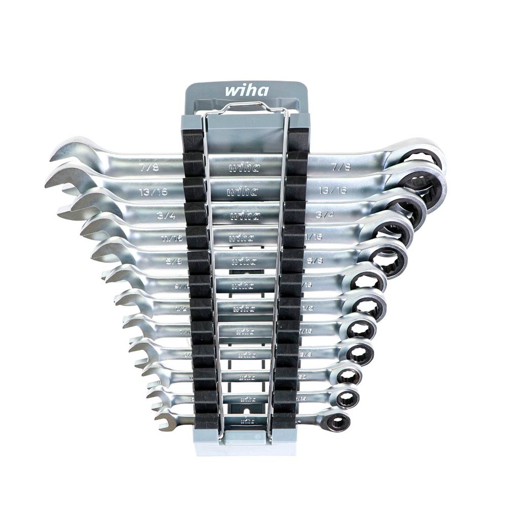 WIHA JGO LLAVES MIXTAS C/MATRACA 1/4" A 7/8" 12PZAS 30394