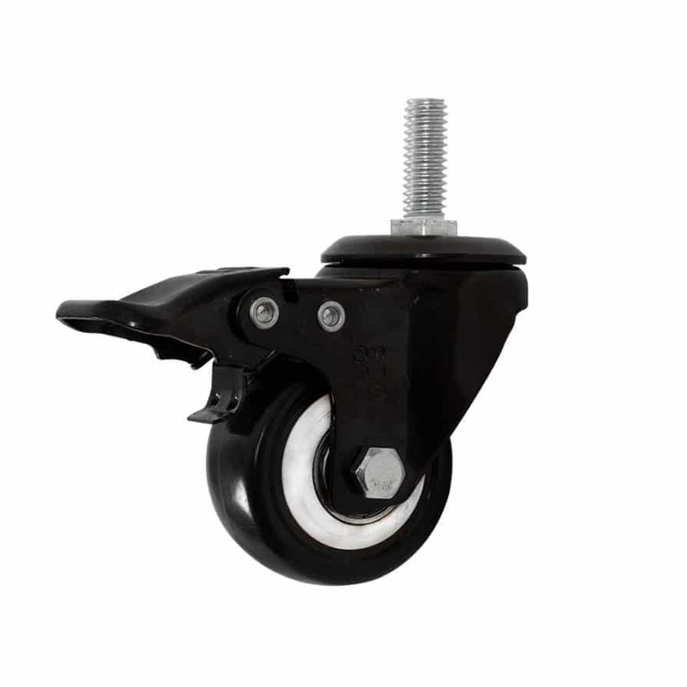RODAJA GIRATORIA PVC NGA.     3" ESPIGA C/ROSCA C/FRENO
