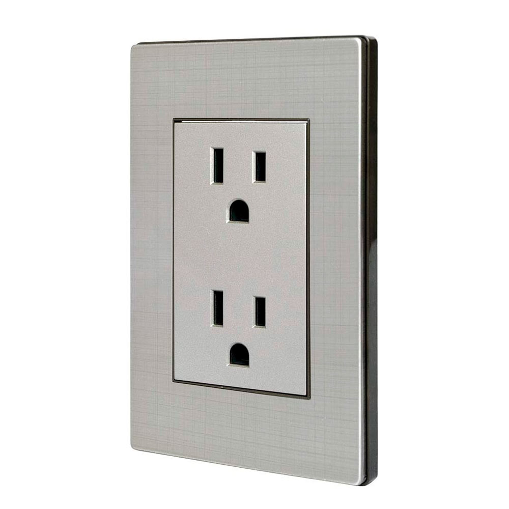 PLACA 2 CONTACTOS ATERRIZADOS A. INOX. MILAN-MAYORCA