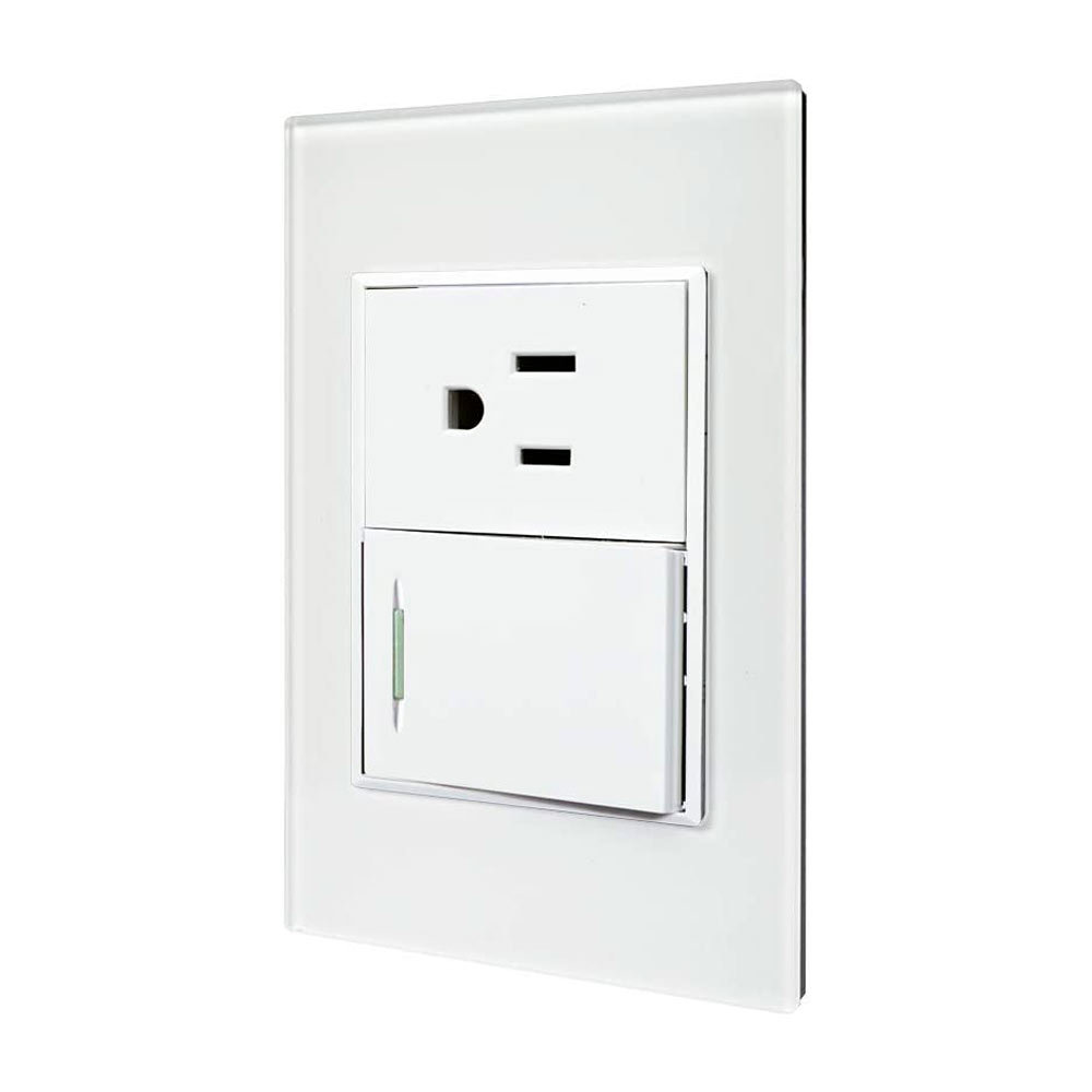 PLACA 1 APAGADOR +1 CONTACTO  CRISTAL BCO. SICILIA-TIFFANY