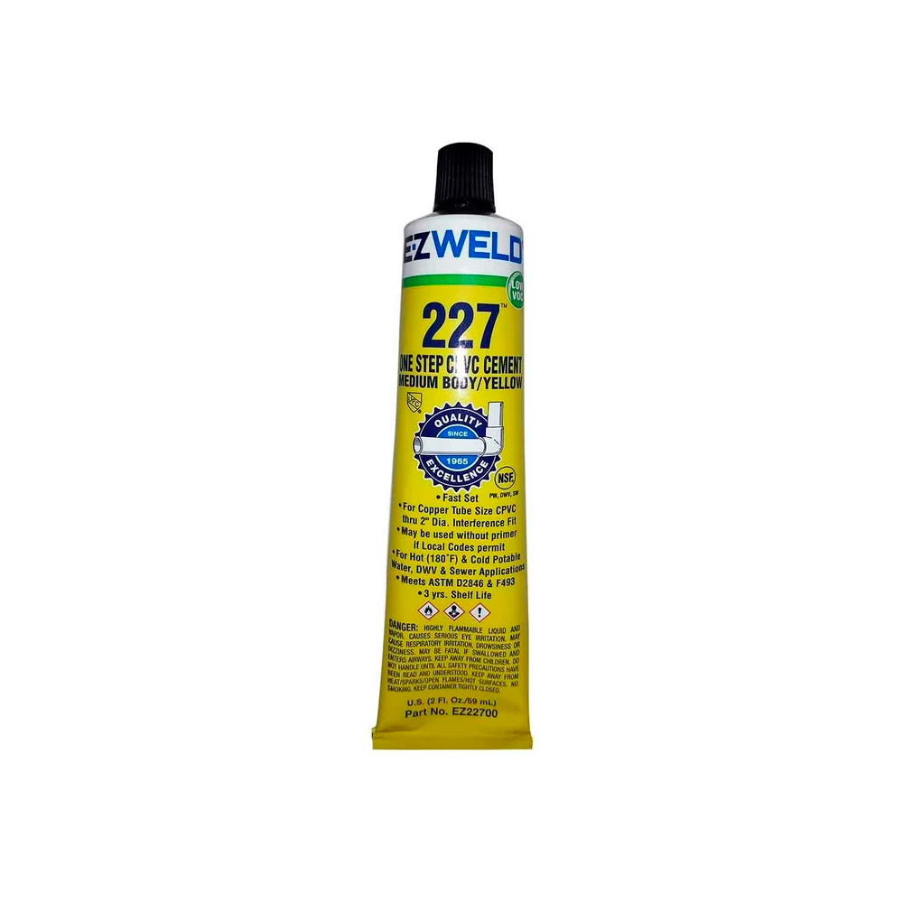 E-ZWELD PEGAMENTO P/CPVC      MEDIO AMARIL 59ML TUBO 227-00
