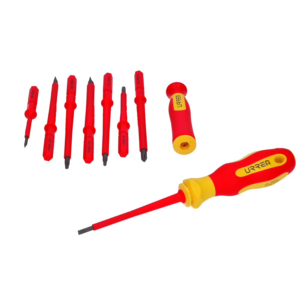 URREA JGO DESTORNILLADOR 9300V 10PZ PUNTA INTERCAMB 1000V