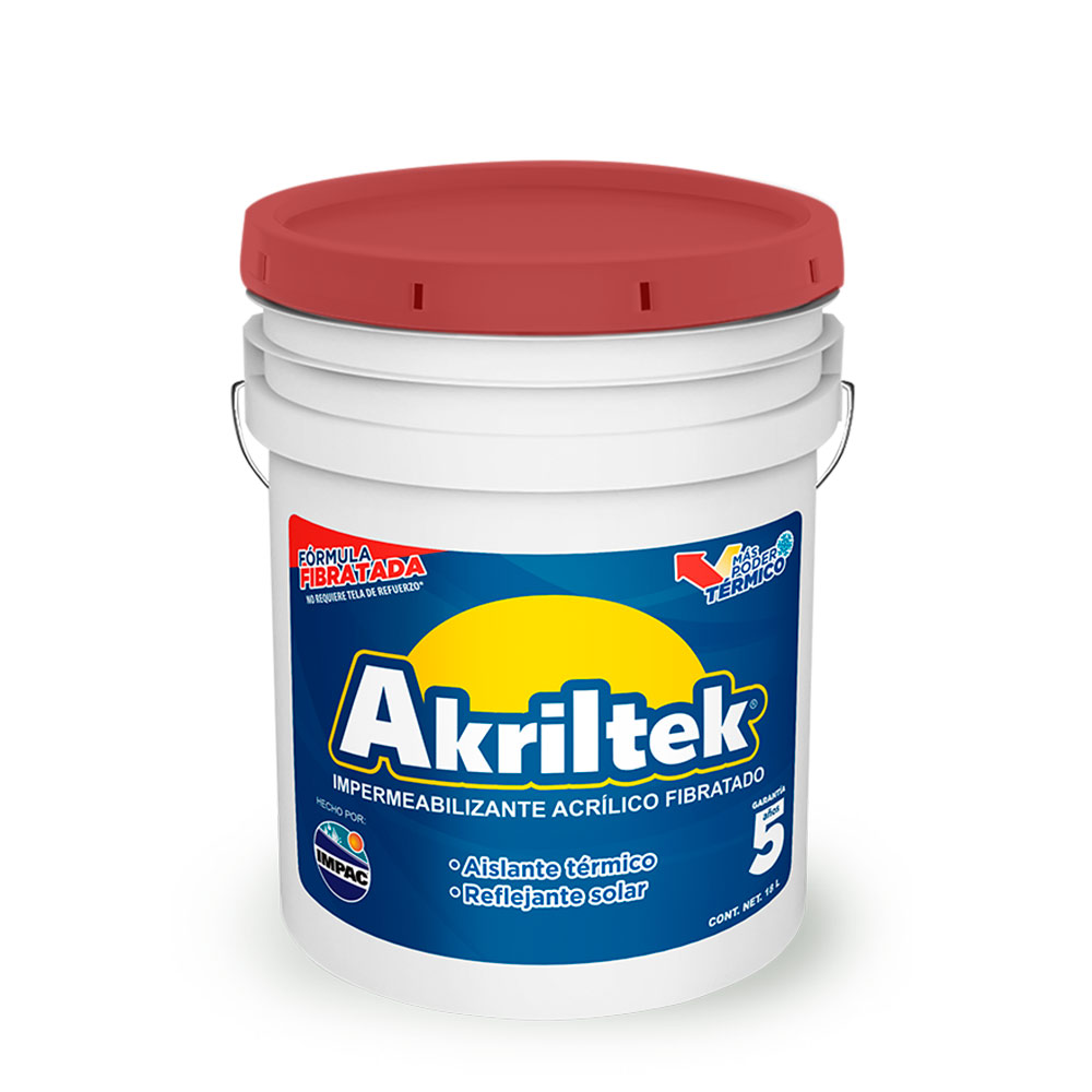 IMPERM. AKRILTEK 5ANOS ROJO   18L FIBRATADO