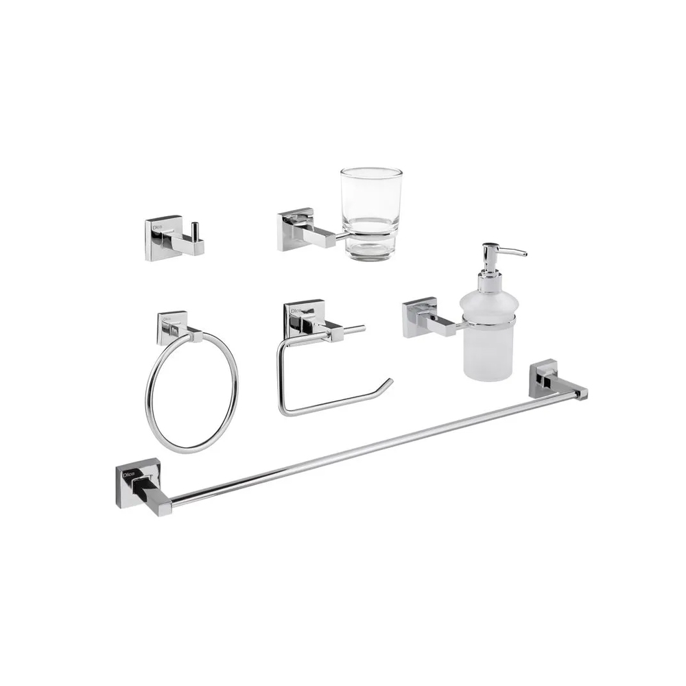 DICA ACCESORIOS P/BAÑO JGO    6PZ CROMO 3300