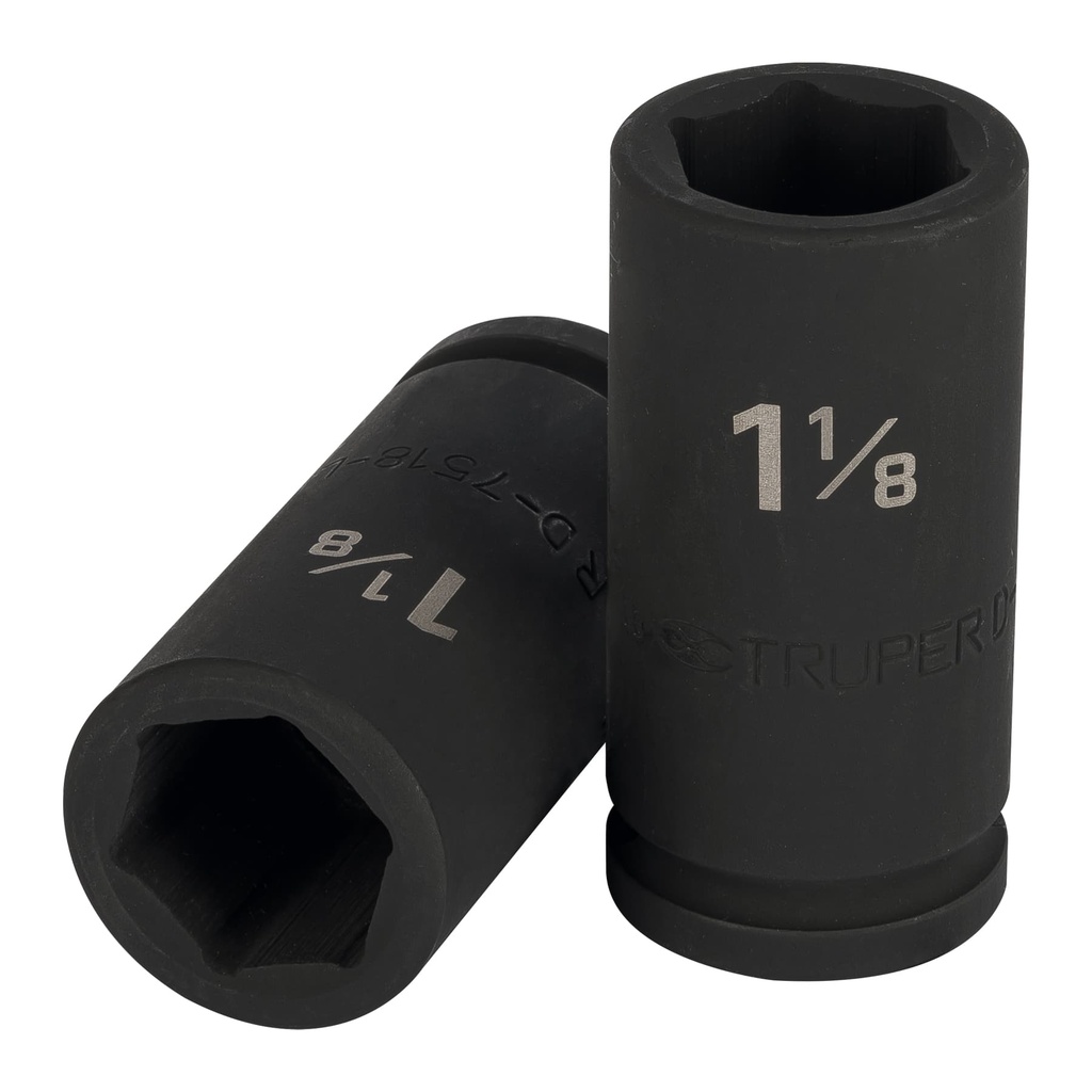 TRUPER DADO IMPACTO, LARGO, 6 PUNTAS, CUADRO 3/4 DE 1-1/8
