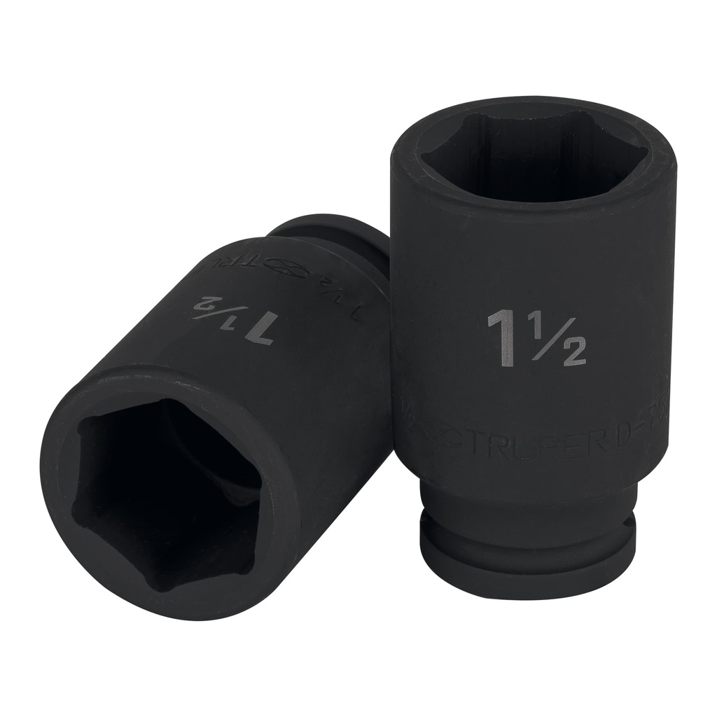 TRUPER DADO IMPACTO LARGO 6   PUNTAS, CUADRO 3/4 DE 1-1/2"