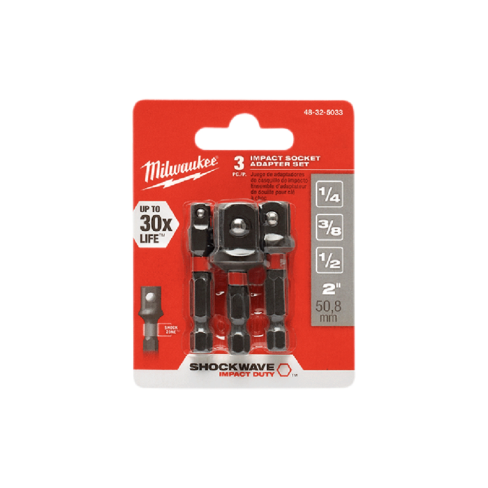 MILWAUKEE JGO PUNTAS 3PZ 1/4  C/ADAPTADOR