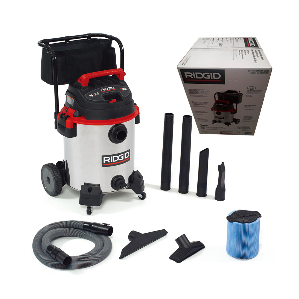 RIDGID ASPIRADORA 16GAL 6.5HP 1610RVM 1-7/8"X8 A.INOX
