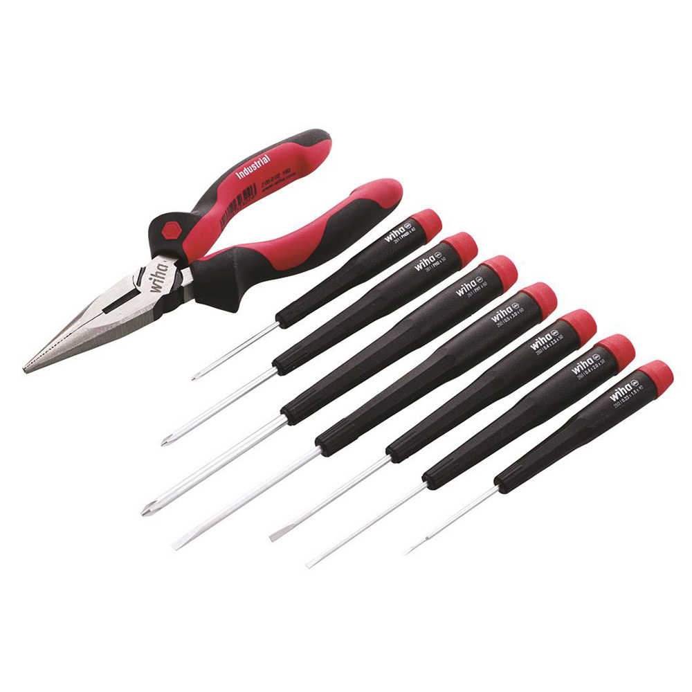 WIHA JG DESARMADORES PRECISION8PZ MIXTOS C/PINZA
