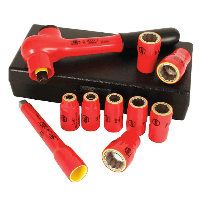 WIHA JGO DADOS 31590 3/8" 10PZ AISLADO C/ENT TPO TOMA CORR