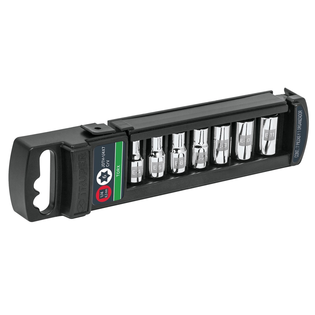TRUPER JGO 7 DADOS PUNTA TORX 1/4 HEMBRA JDTH-1/4X7