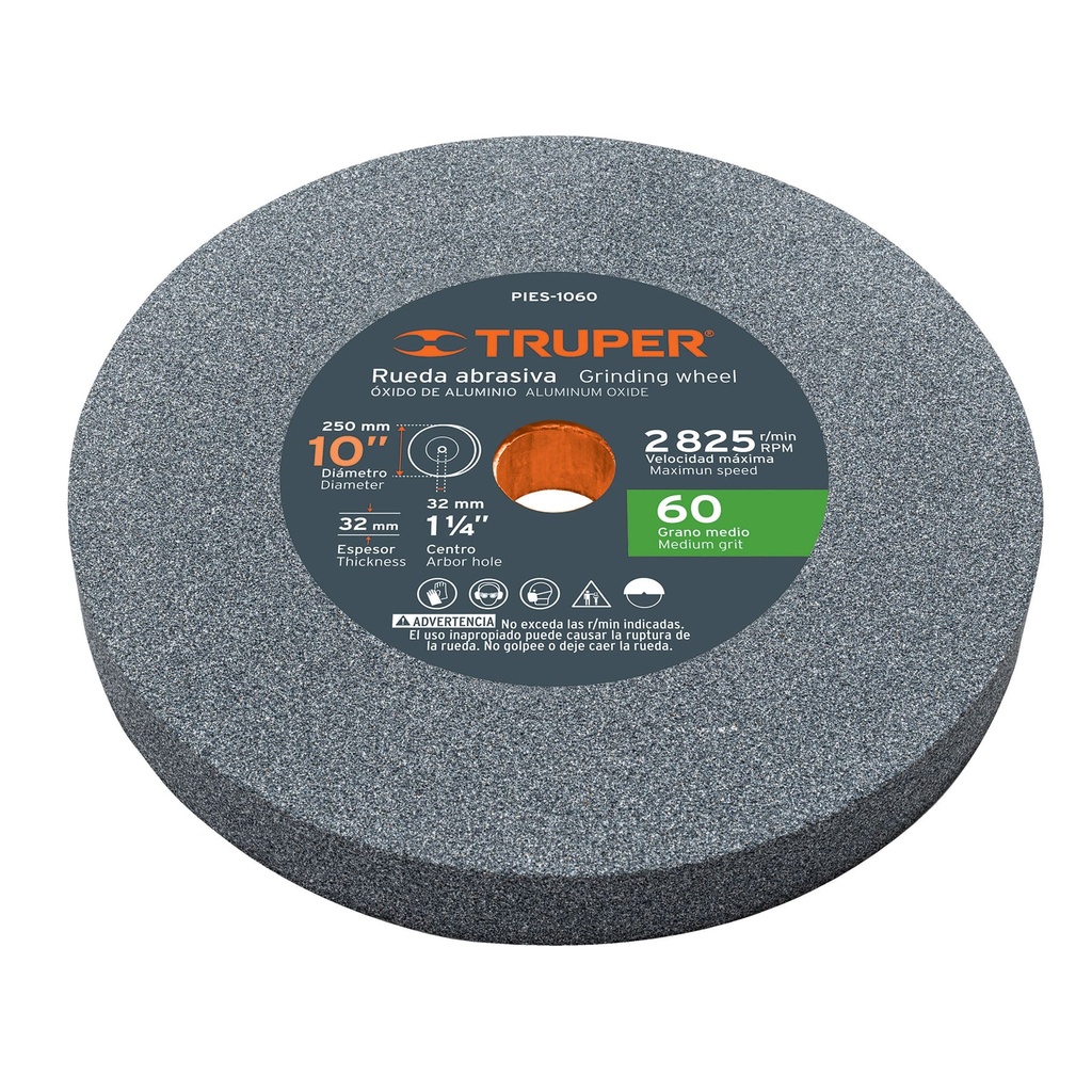 TRUPER PIEDRA P/ESMERIL 10 X 1-1/4 GRANO 60 PIES-1060