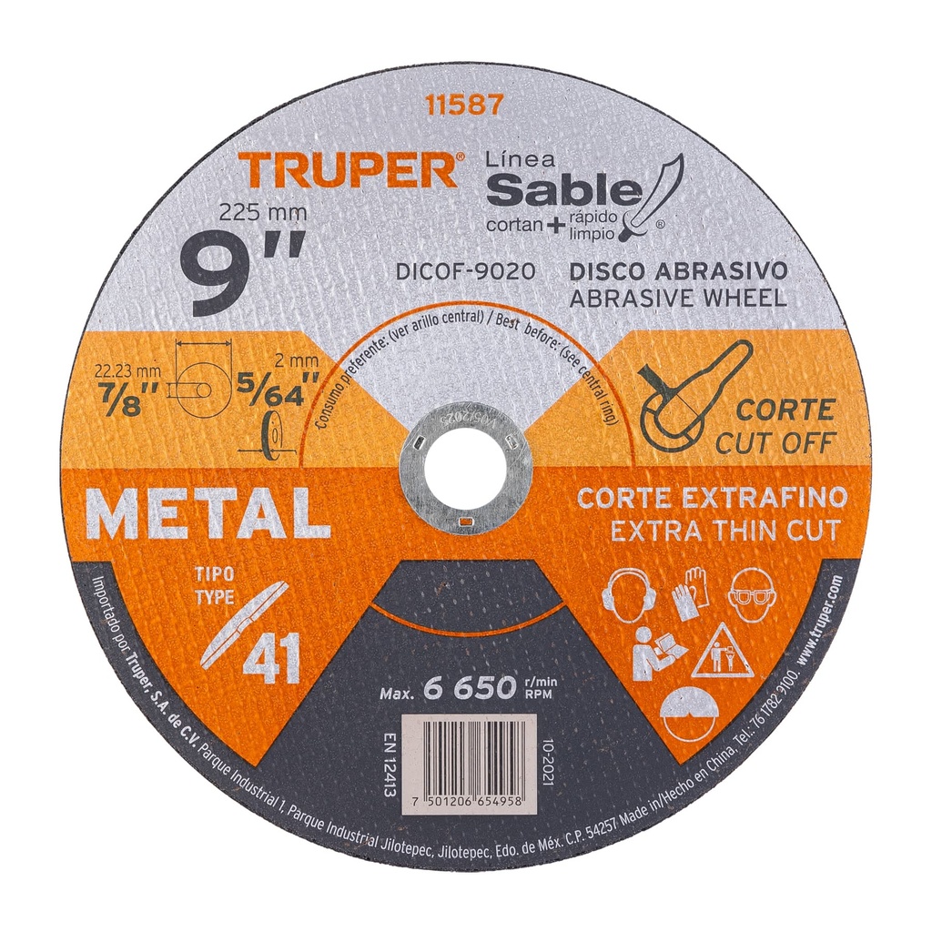 TRUPER DISCO SABLE ACE INOX TIPO 1, 9 DICOF-9020