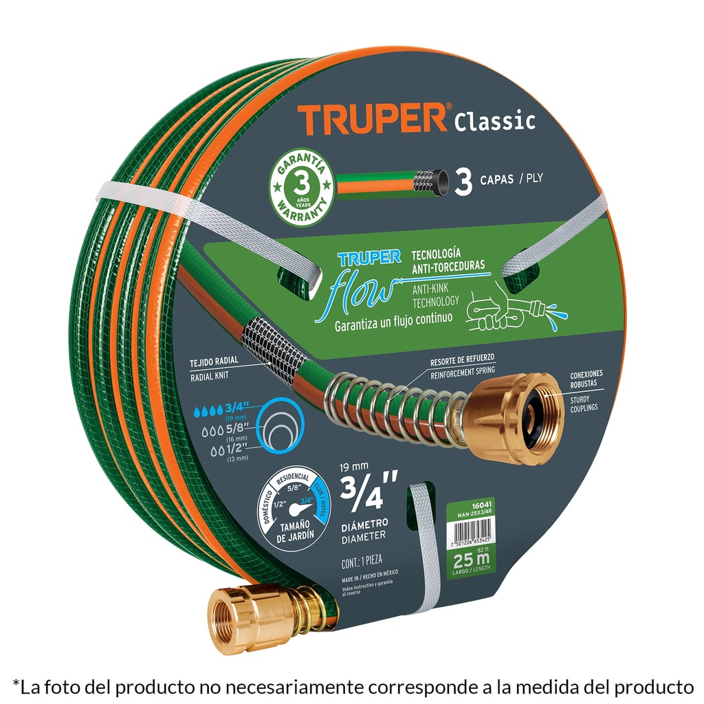 TRUPER MANGUERA 5/8 15M MOD.MAN-15X5/8R MAN-15X5/8R