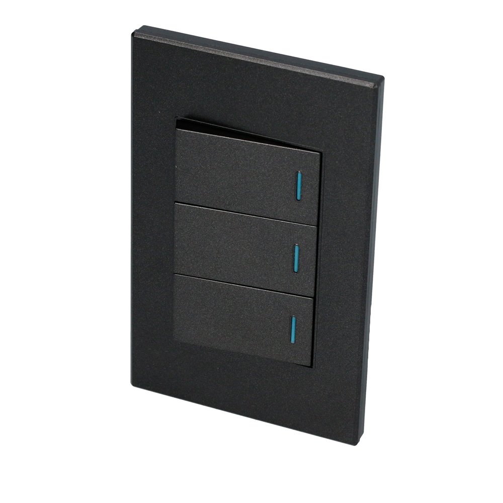 SURTEK PLACA P623N  3APAGADORNEGRO PREMIUM 1/3