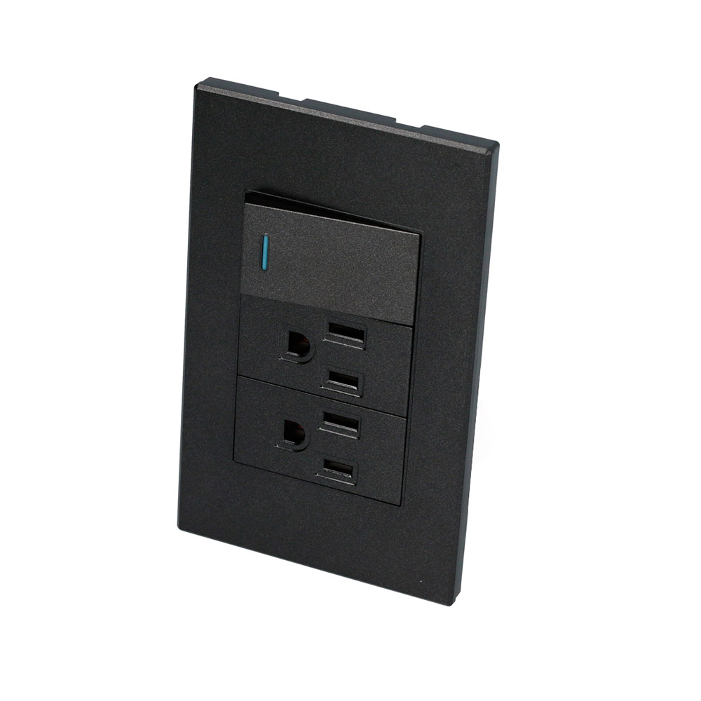 SURTEK PLACA P625N  1APAGADOR2CONT NEGRO PREMIUM 1/3