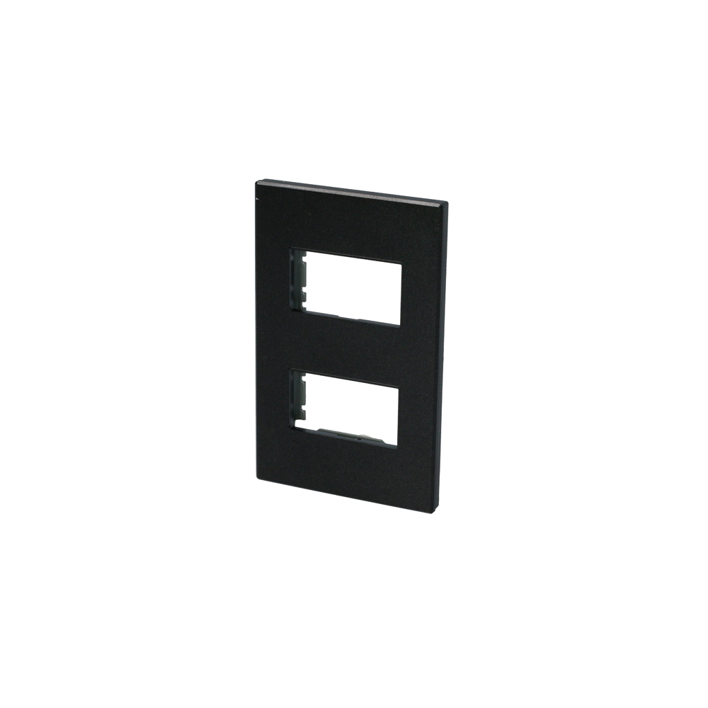 SURTEK PLACA P602N  2MODULOS1/3 NEGRO PREMIUM