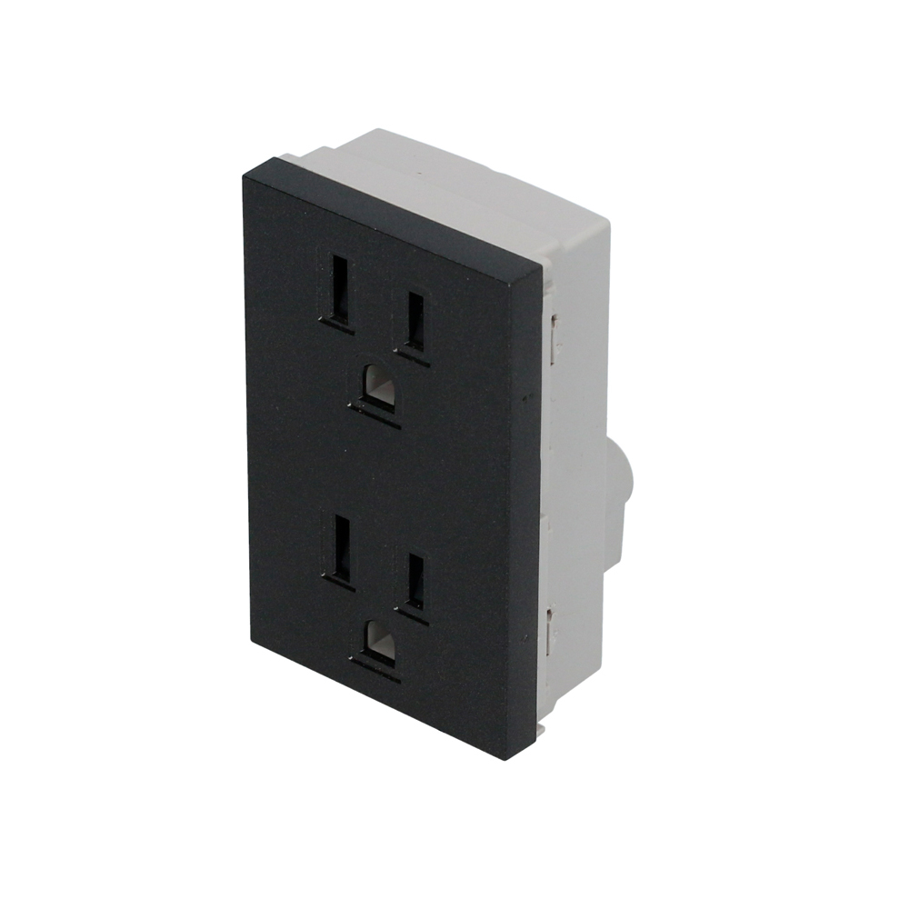 SURTEK CONTACTO DUPLEX P612N 1/1 NEGRO PREMIUM