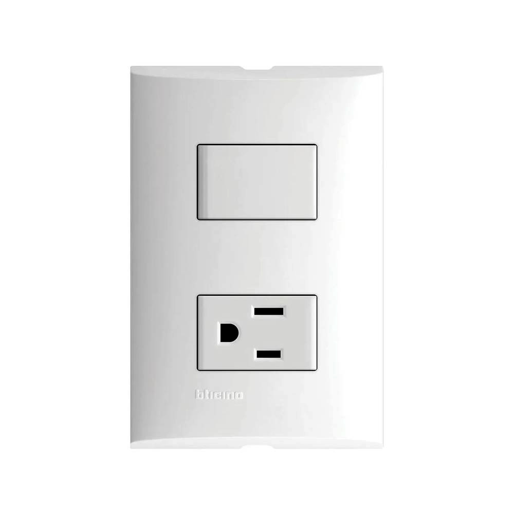 FORZA PLACA 1INTERRUPTOR      SENC+TOMA CORR 2P+T BTICINO