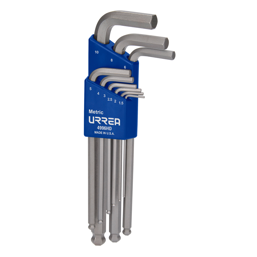 URREA JGO LLAVES HEX L 4996HD 9PZ MET TPO BOLA USO PESADO