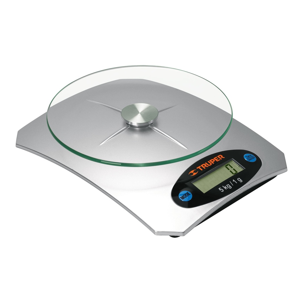 TRUPER BASCULA DIGITAL 5KG    D/CRISTAL P/COCINA BASE-5EC