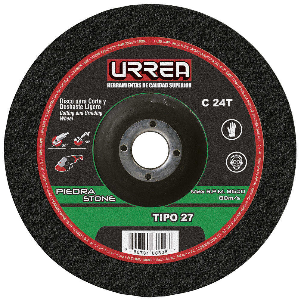 URREA DISCO ABRAS U419 9"X1/8"  TPO27 P/PIEDRA USO MEGA PESA