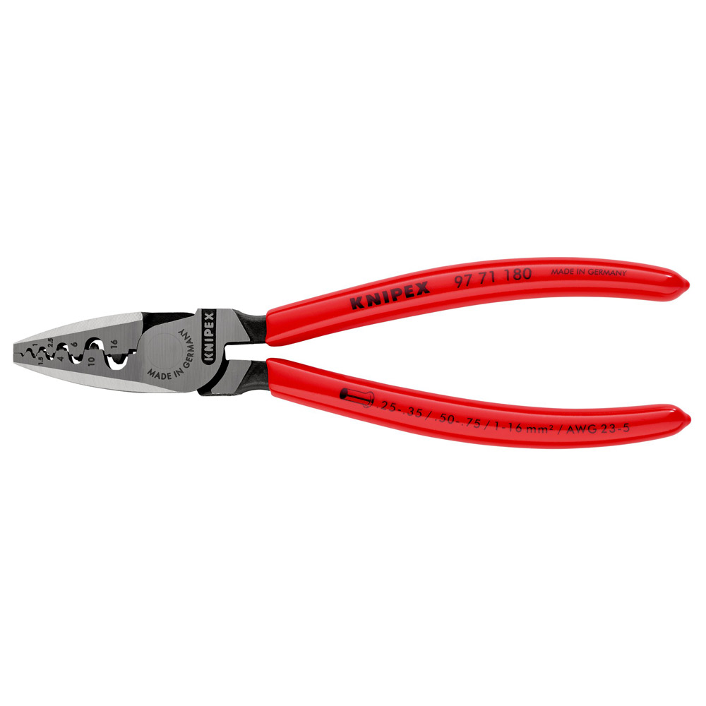 KNIPEX PINZA PONCHADORA P/TERMINALES DE PTAS 7" 97 71 180SB