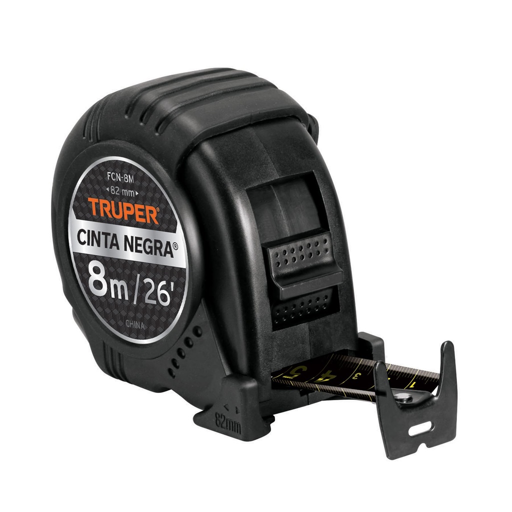 TRUPER FLEXOMETRO 27MMX8MT    CINTA NEGRA FCN-8M