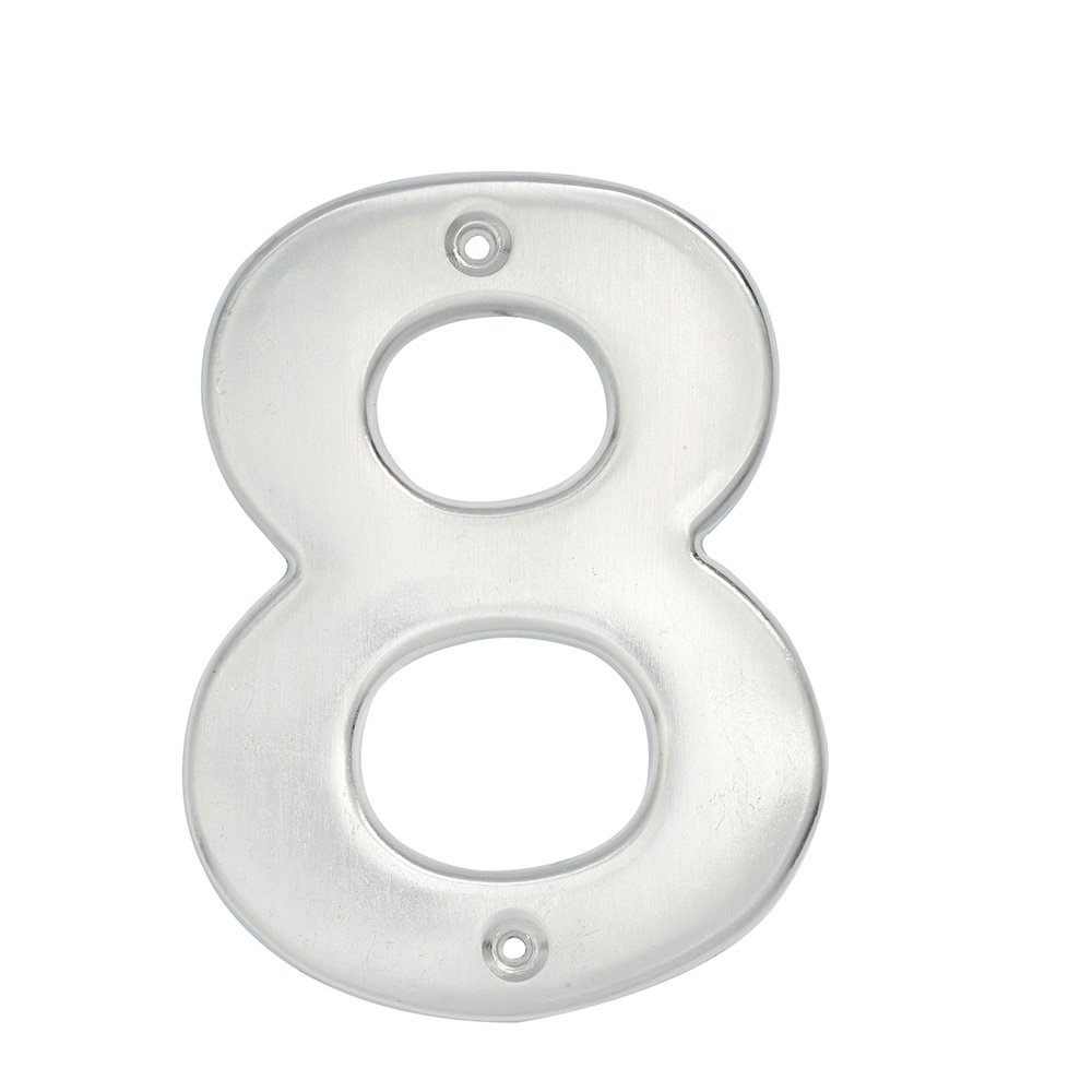 LOCK NUMERO 8 BOLD 4" L608C  CROMO SATINADO