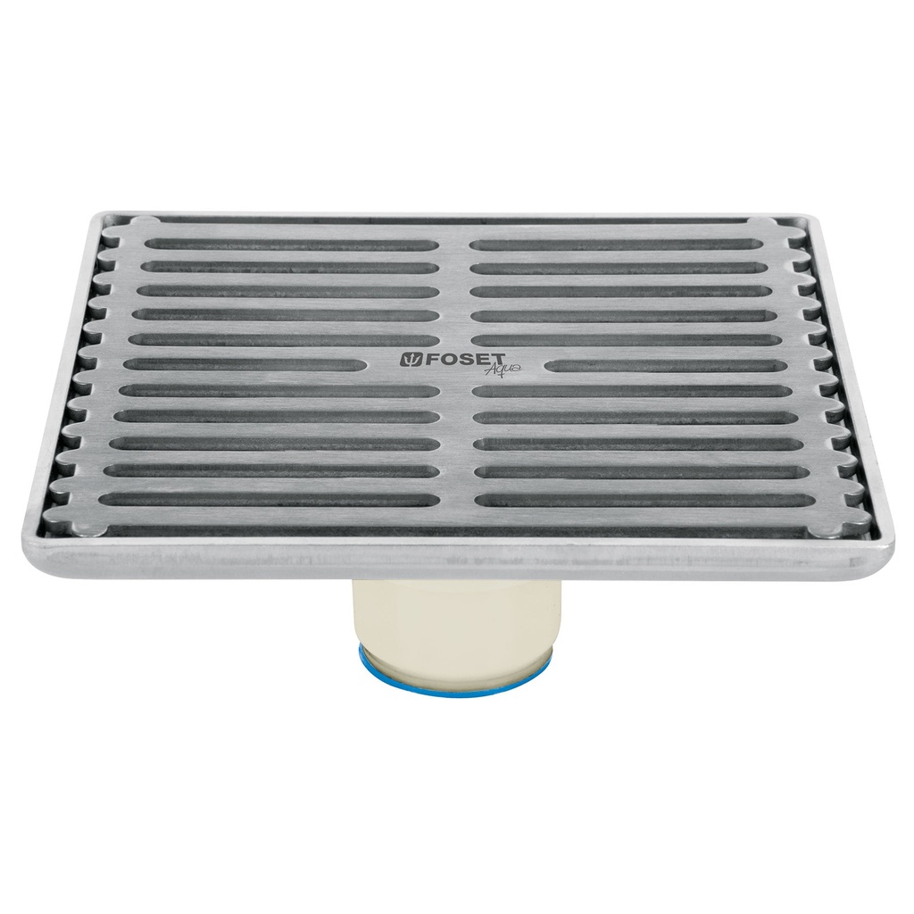 FOSET RESUMIDERO CUADRADO A.  INOXIDABLE 6X6" AQUA RS-702