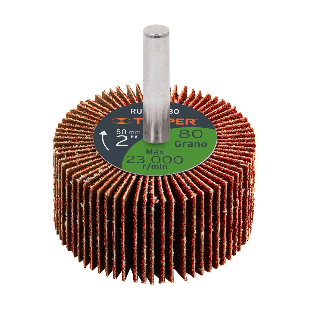 TRUPER RUEDA FLAP RUFLA-280 2" G-80OXIDO DE ALUMINIO