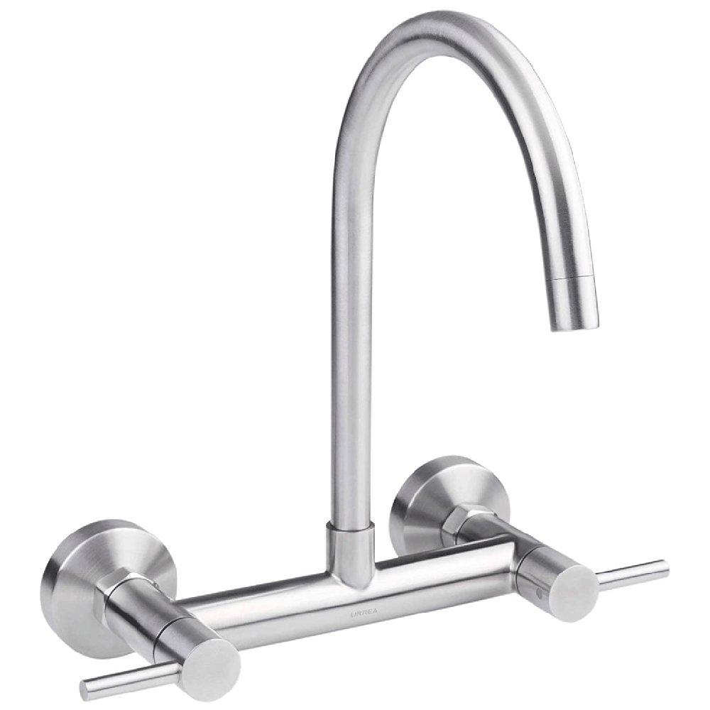 URREA MEZCLADORA P/FREGADERO  8" AC INOX A MURO CPO EXT 9336