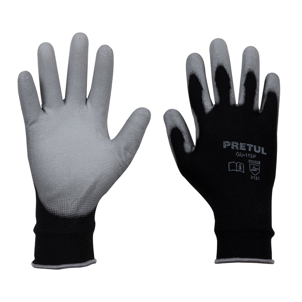 PRETUL GUANTES GU-113P GDE D/NYLON REC C/POLIURETANO