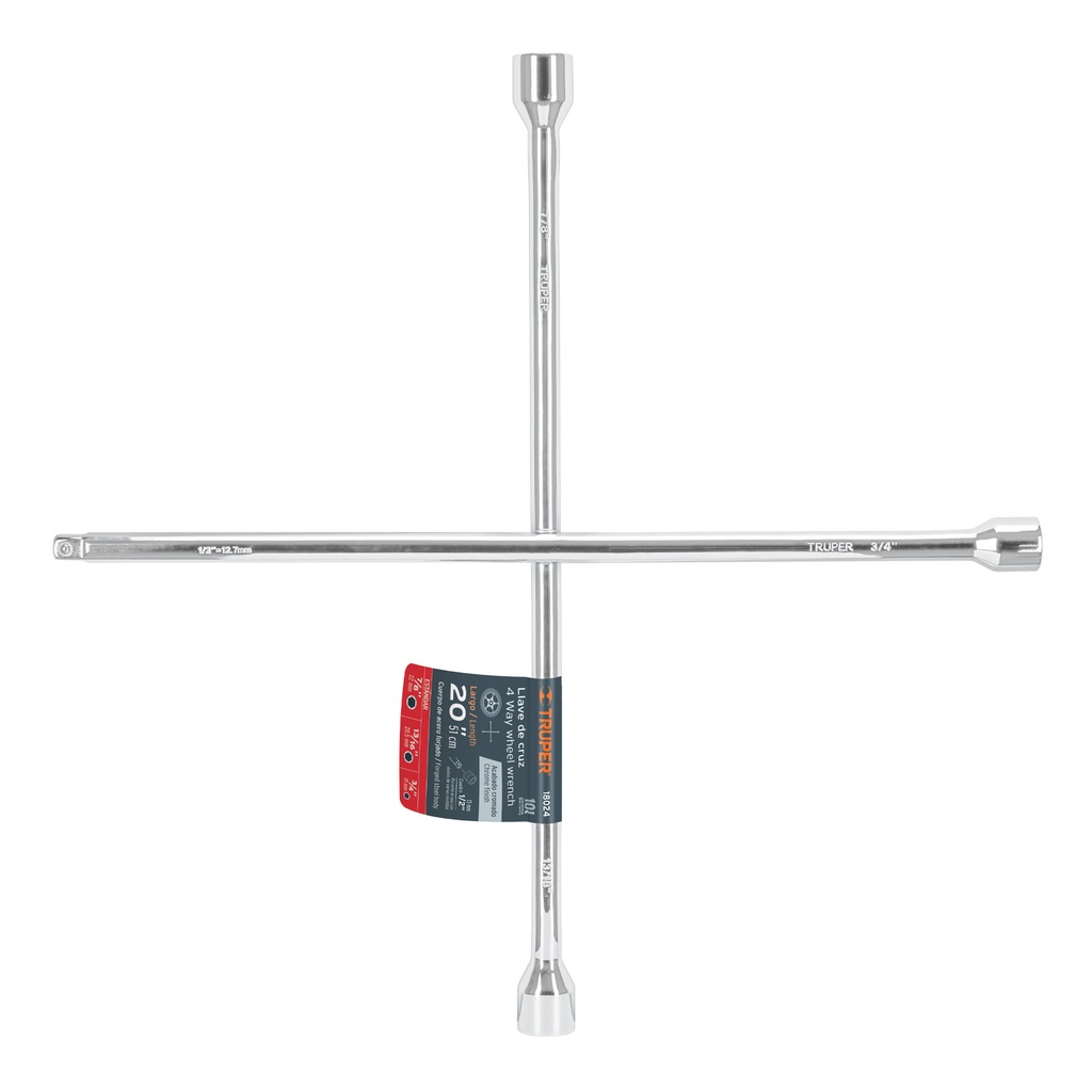 TRUPER LLAVE DE CRUZ 20"C/ENTRADA P/DADO 1/2"