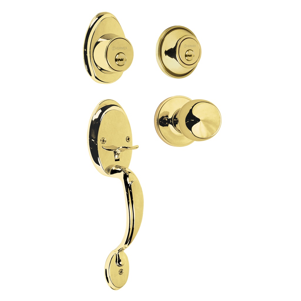 HERMEX CERRADURA ENTRADA PPAL, LATONBRILLANTE,
