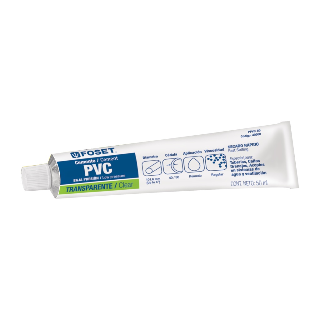FOSET PEGAMENTO P/PVC TUBO    50ML PPVC-50