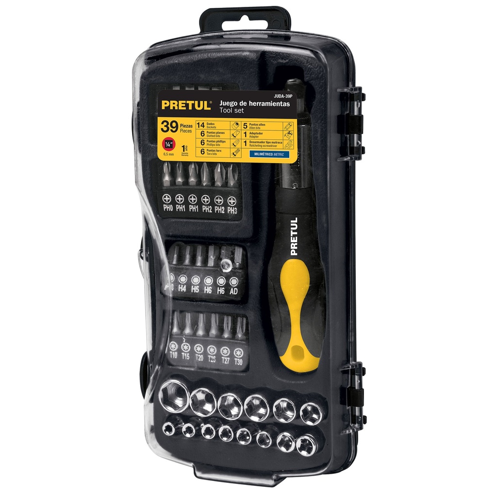 PRETUL SET DE HERRAMIENTAS JUDA-39P,39 PZAS PRETUL