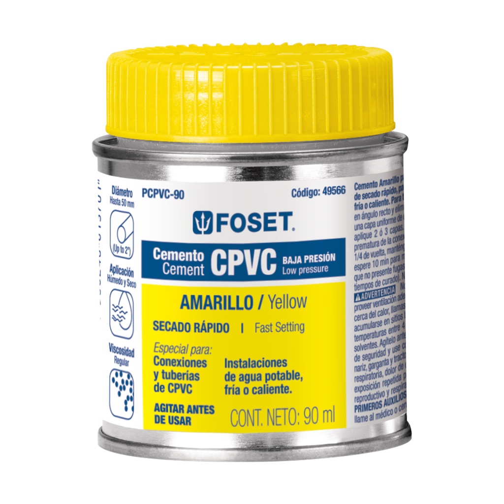 FOSET PEGAMENTO P/CPVC LATA   90ML PCPVC-90