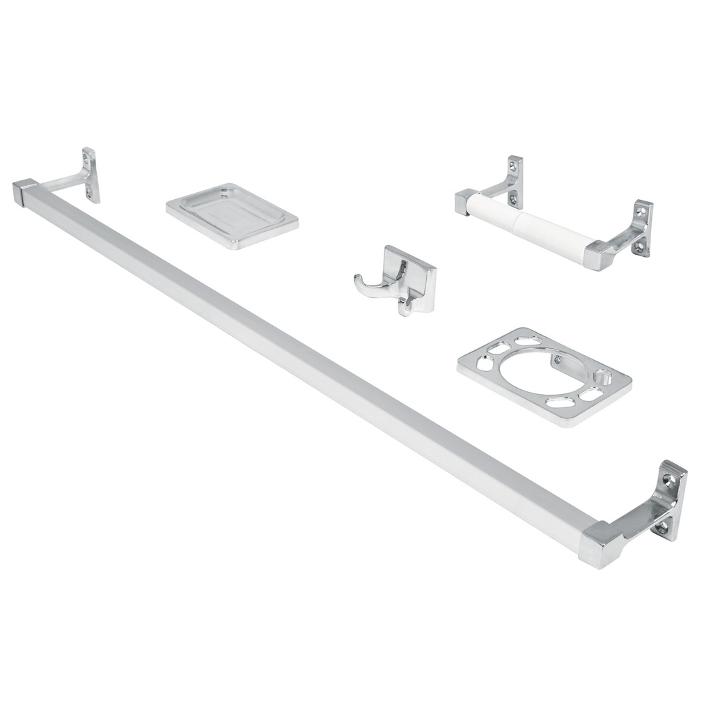 FOSET BASIC JUEGO ACCESORIOS  P/BAÑO METALICO 5 PIEZAS A-900