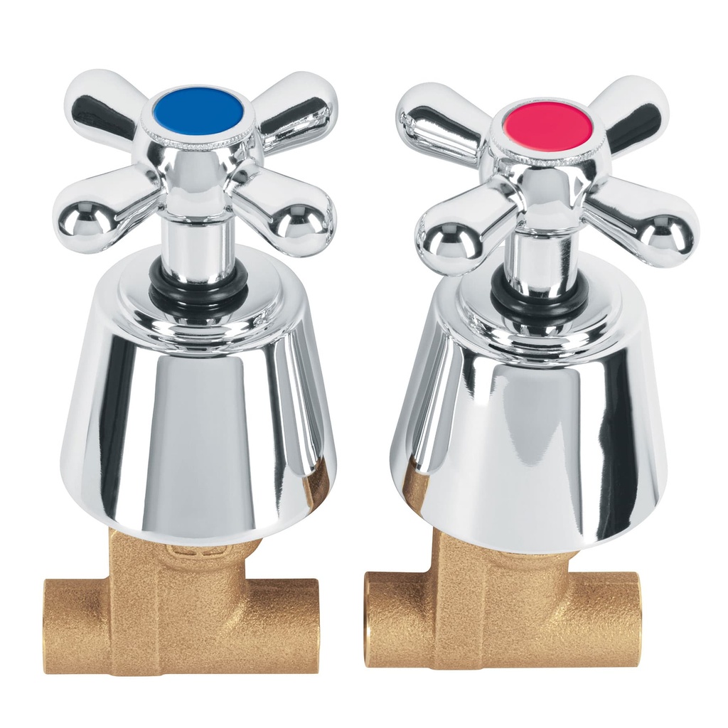 FOSET AQE-661 JUEGO 2 LLAVES DE EMPOTRAR  SOLDABLE TIPO CRUC