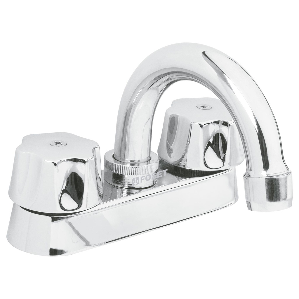 FOSET M-050-C  MEZCLADORA LAVABO  CUELLO CURVO  COMPRESIÓN