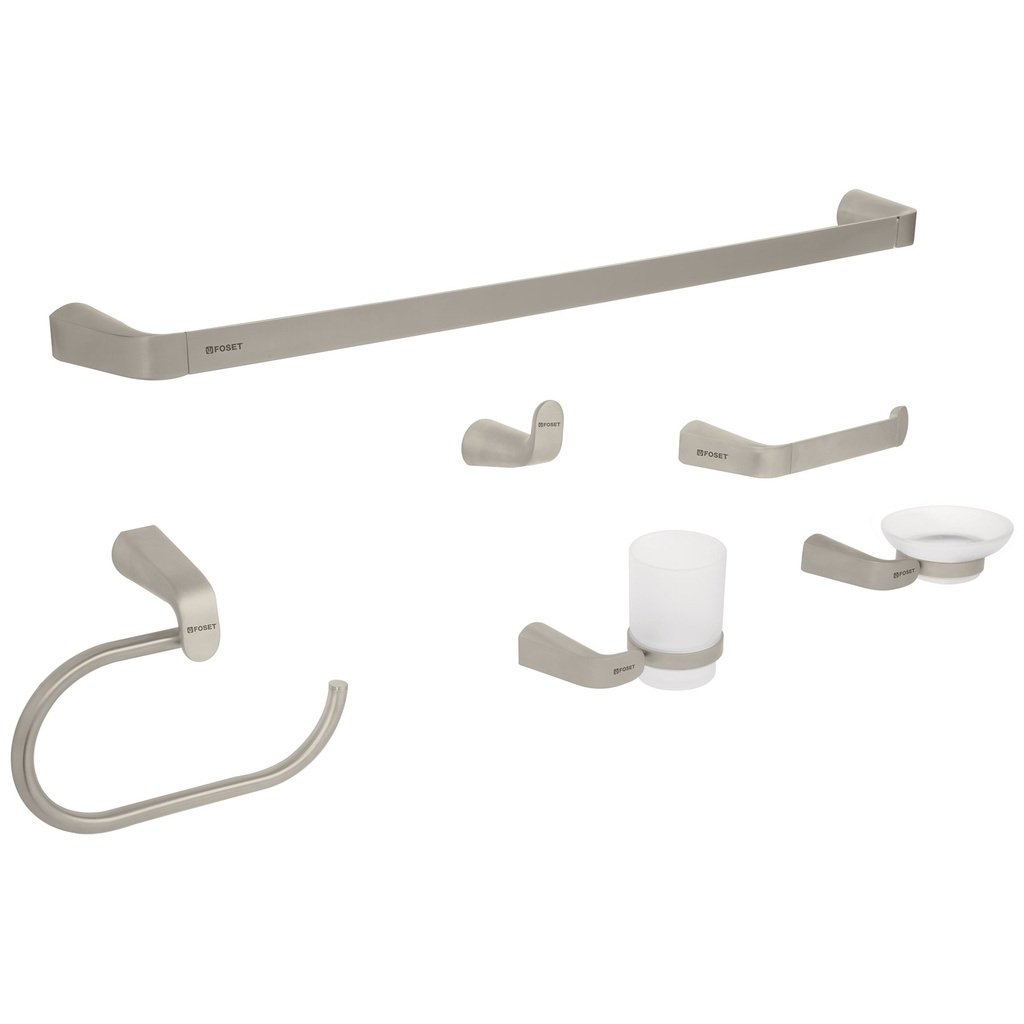 FOSET JUEGO DE 6 ACCESORIOS   P/BAÑO SATIN RIA-7000N
