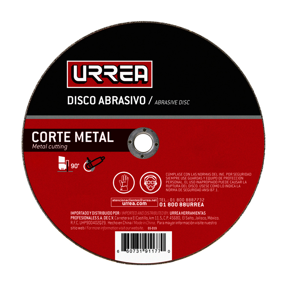 URREA DISCO ABRAS 4-1/2X1/16" AMCS04  P/METAL USO GRAL TP1