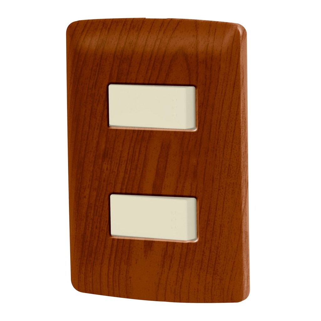 VOLTECK PA-APDO-IM PLACA ARMADA MADERA CON 2 INTERRUPTORE