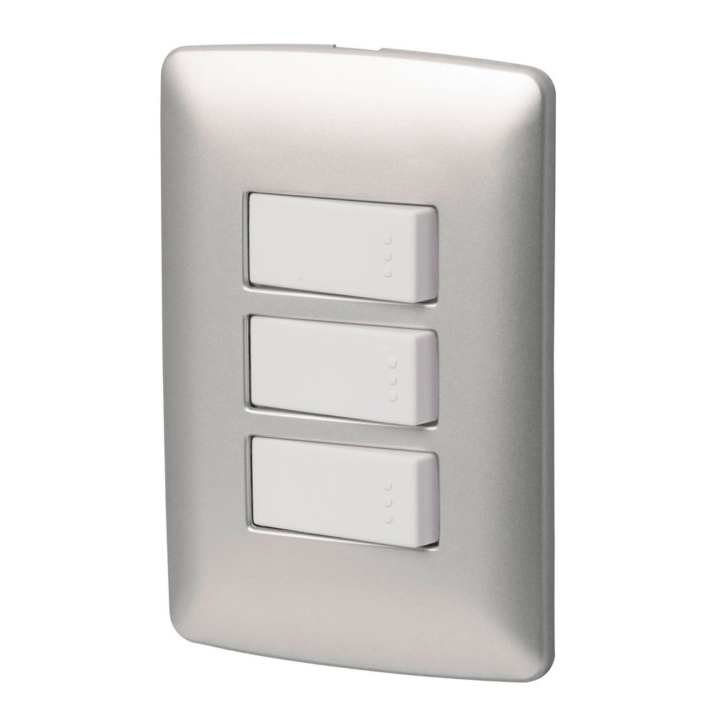 VOLTECK PA-APTR-IP PLACA ARMADA 3 INTERRUPTORES SENCILLOS