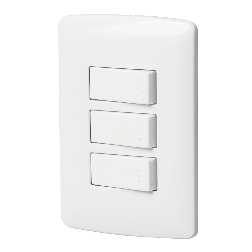 VOLTECK PA-APTR-IB PLACA ARMADA 3 INTERRUPTORES SENCILLOS