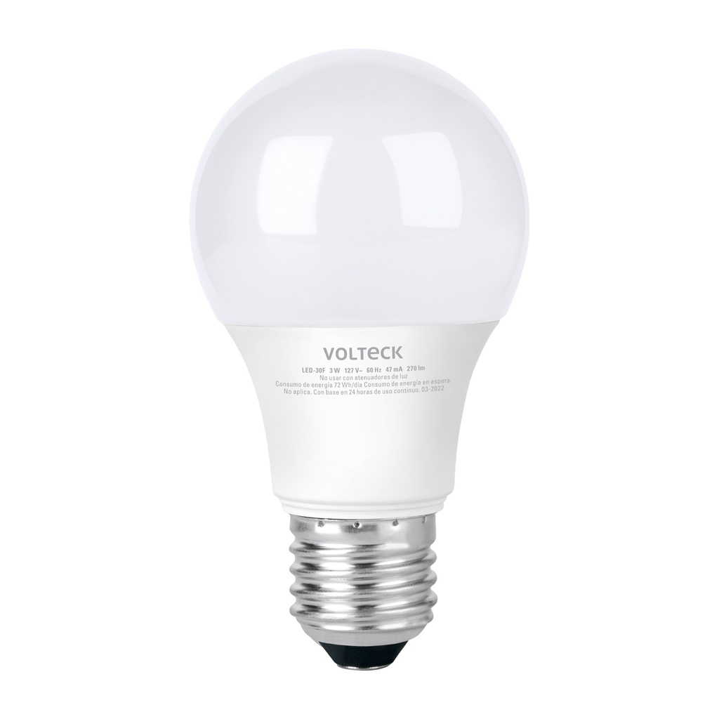 VOLTECK LED-30F LAMPARA DE LEDA19  3 W  LUZ DE DÍA 4685